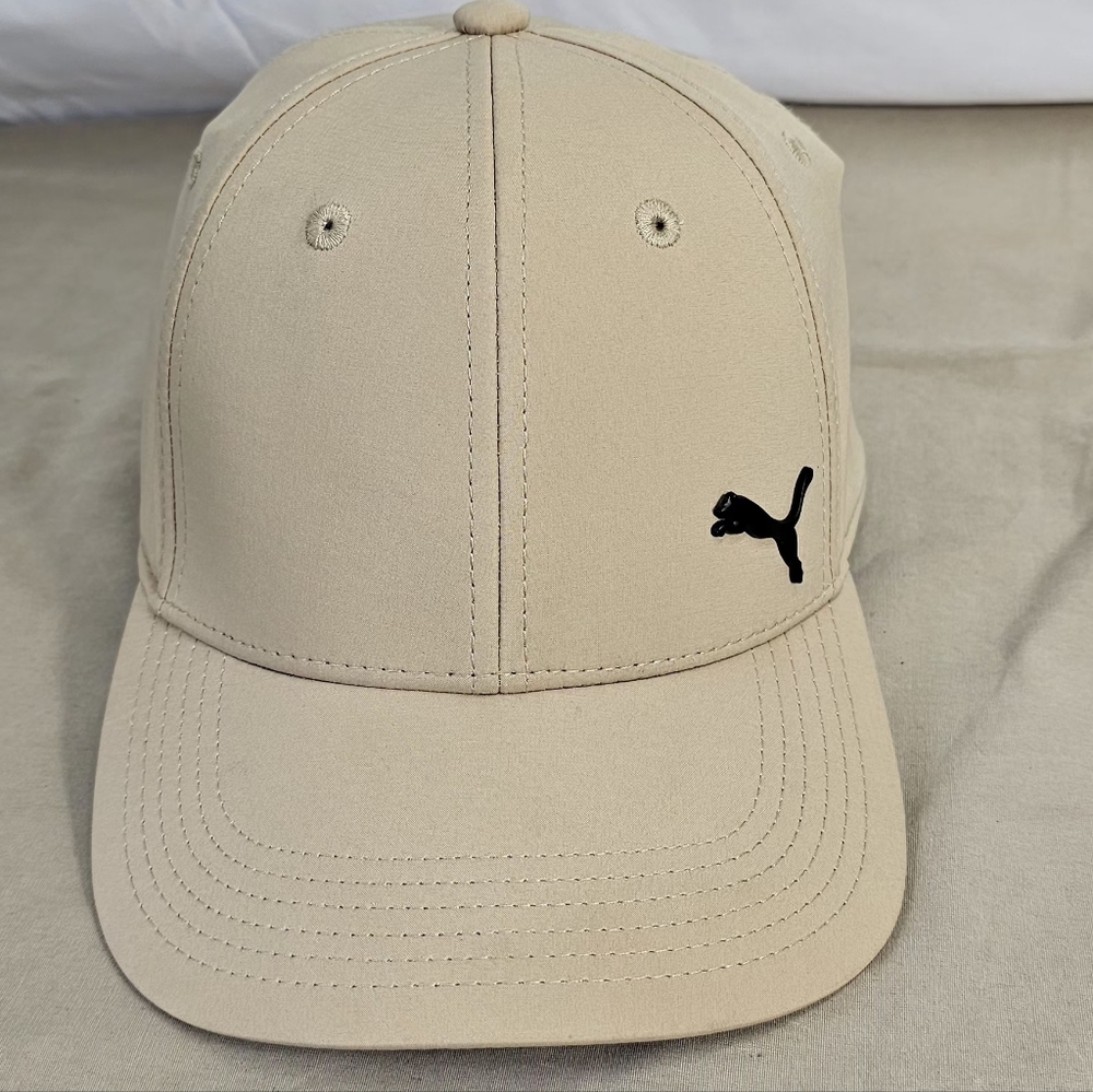PUMA Men’s Stretch Fit Performance Baseball Cap - Tan/Khaki, Size S/M